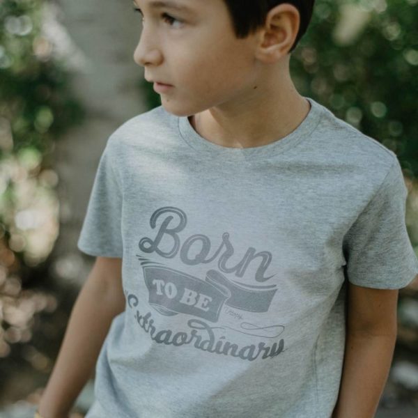 Camiseta Niño Gris Born to Be Extraordinary