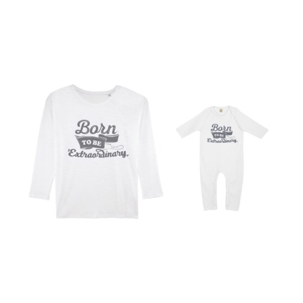 Camisetas Mama y Bebe para vestir Iguales Solidarias Algodón Orgánico Manga Larga